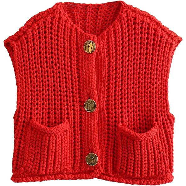 Amazon.com: Fnkro Womens Chunky Knit Sweater Vest Button